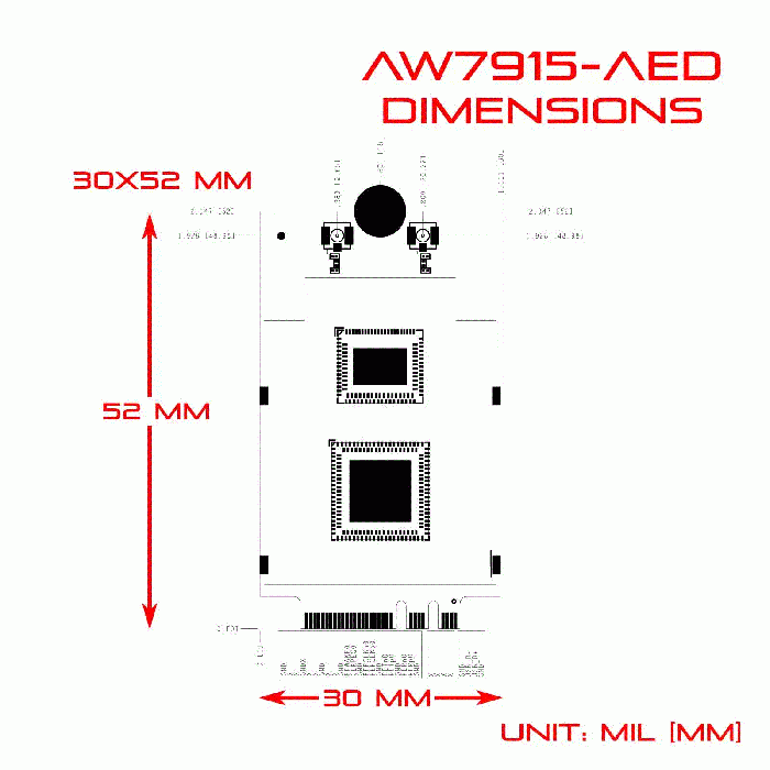524WiFi WiFi6 4T4R Dual Bands Selectable M.2 2401Mbps IEEE802.11ax 2.4GHz 5GHz MT7915 AW7915-AE1 for 524wifi - Image 3