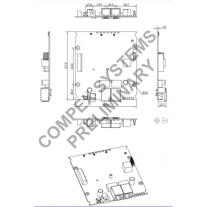 COMPEX WPJ563 HV Embedded Board with MiniPCI-e Slot, SIM card slot and 2.4GHz 3×3 MIMO Wireless on-Board, QCA9563 - Image 5