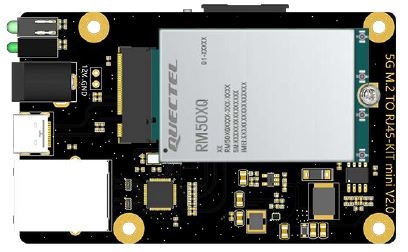 5G M.2 WWAN card to RJ45 adapter dongle with SIM slot for 5GNR M.2 modules 5GNR 5G 4G modems compatible - Quectel RM500Q RM502Q RM510Q SIMCOM8200 SEMTECH 5G M.2 etc