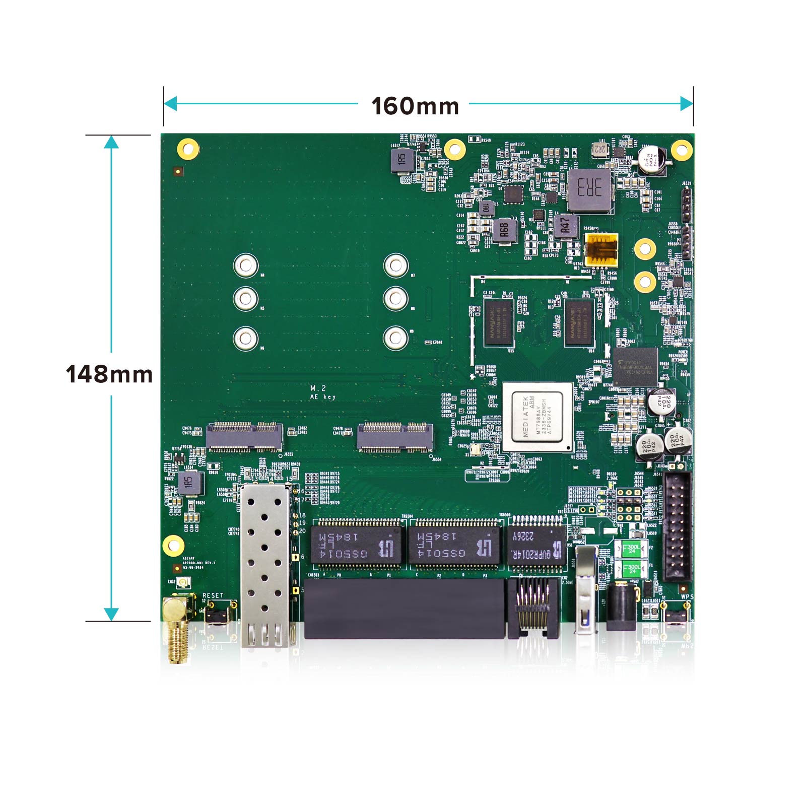 MediaTek Wi-Fi 7 Development Platform DP-BE300 MT7988A quad-core ARM Cortex-A73 processor, 1GB DDR4 RAM, router board - Image 2