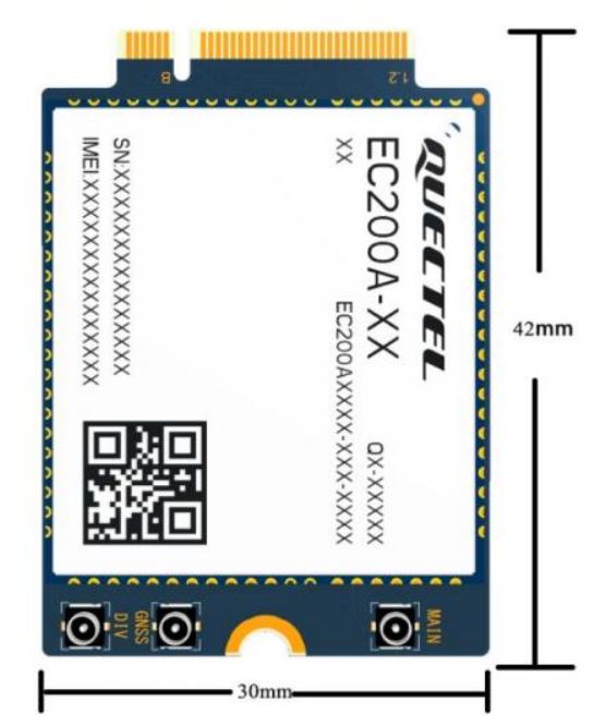Quectel EC200A-EU m.2 Key-B optimized LTE Cat 4 Module Europe EMEA version - Image 3