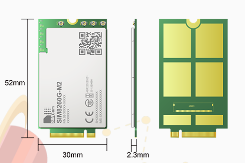 SIMCOM SIM8260G-M2 Sub 6G Multi-Band 5G NR/LTE-FDD/LTE-TDD/HSPA+ module which supports R16 5G NSA/SA. – Bild 2